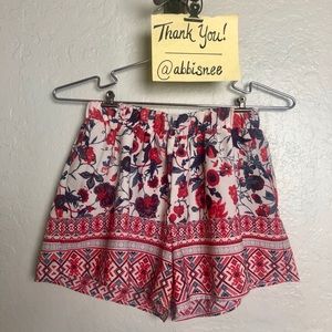 Breezy High Waisted Floral Shorts